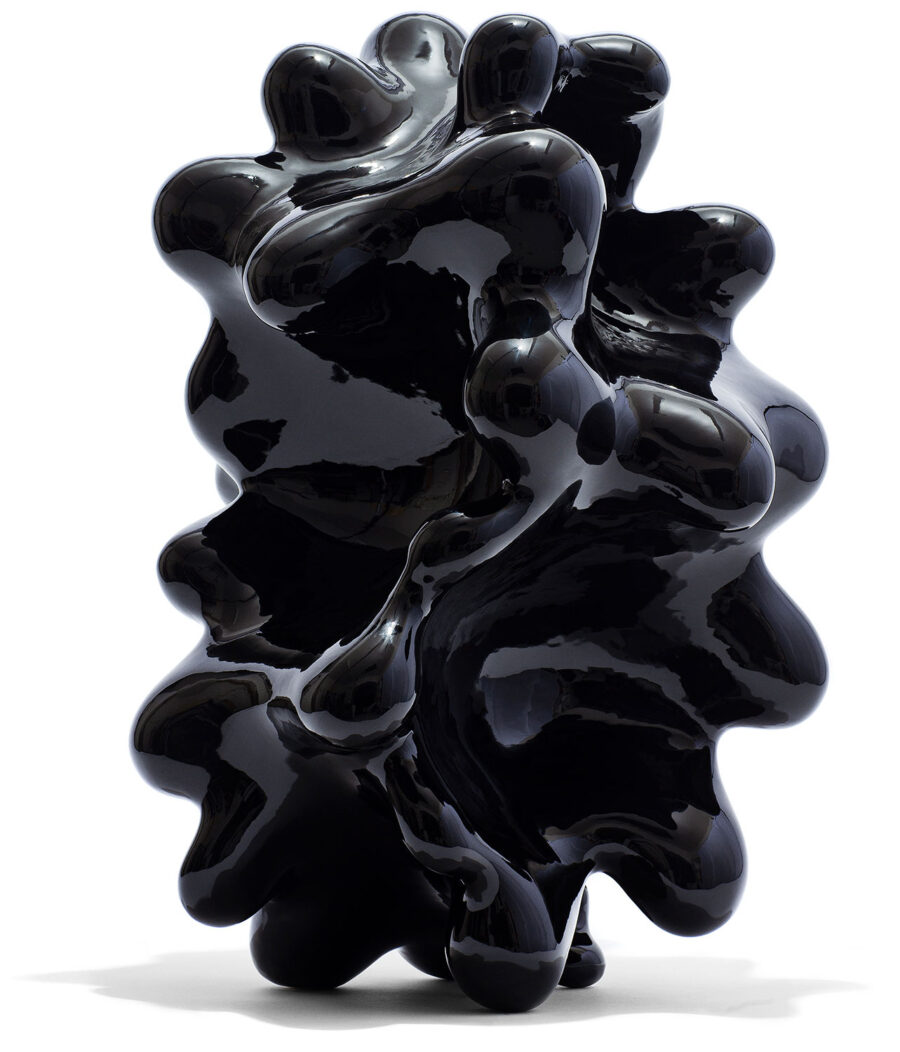 Black Organic Movement 4/2022. Glazed earthenware. H 76 x W 60 x D 52 cm.